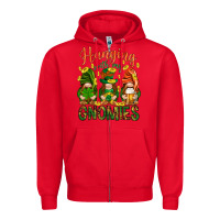 Red Hanging with my gnomies Zipper Hoodie - HowdyJamesFarm