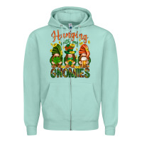Seafoam Hanging with my gnomies Zipper Hoodie - HowdyJamesFarm