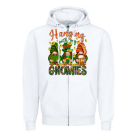 White Hanging with my gnomies Zipper Hoodie - HowdyJamesFarm