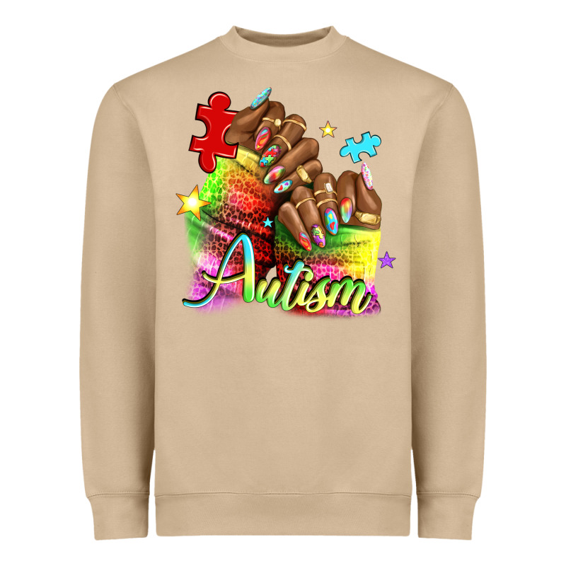 Black Woman Autism Nails Heavyweight Sweatshirt by NancyCooperArtShop | Teevron