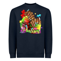 Navy Black woman Autism nails Heavyweight Sweatshirt - NancyCooperArtShop