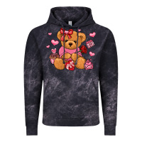 Cloud Black valentines day teddy bear Vintage Hoodie - LillyAllenDesigns