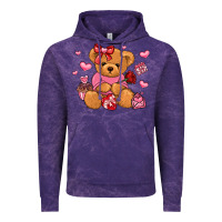 Cloud Purple valentines day teddy bear Vintage Hoodie - LillyAllenDesigns
