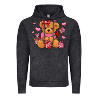 Vintage Black valentines day teddy bear Vintage Hoodie - LillyAllenDesigns