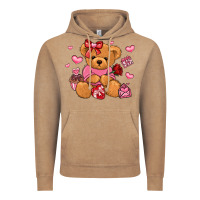 Vintage Coffee valentines day teddy bear Vintage Hoodie - LillyAllenDesigns
