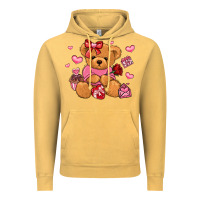 Vintage Mustard valentines day teddy bear Vintage Hoodie - LillyAllenDesigns