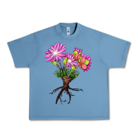 Pebble Blue Bitterroot Flower Illustrations Urban Heavy Tee - LillyAllenDesigns