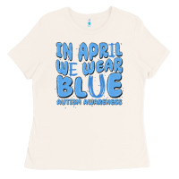 Bone in april we wear blue autism awareness Ladies Tee - MaliasSmallBusiness