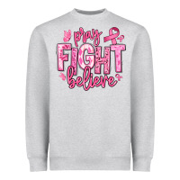 Heather Grey pray fight believe breast cancer Heavyweight Sweatshirt - texasbilliewilder