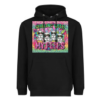 Black chilling with my peeps Heavyweight Hoodie - FaDigitalArtStudio