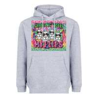 Heather Grey chilling with my peeps Heavyweight Hoodie - FaDigitalArtStudio
