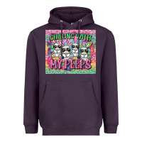 Plum chilling with my peeps Heavyweight Hoodie - FaDigitalArtStudio