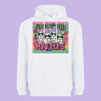 Chilling With My Peeps Heavyweight Hoodie Designed By Fadigitalartstudio