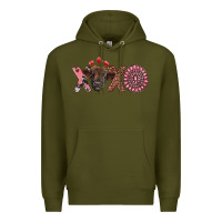 Army Green xoxo calf and gemstone Premium Hoodie - RanaPortraitStore