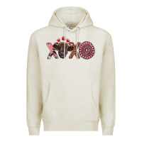 Oatmeal Heather xoxo calf and gemstone Premium Hoodie - RanaPortraitStore