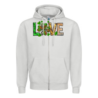 Dove Grey St. Patrick's Love luck with clover Zipper Hoodie - HowdyJamesFarm