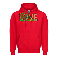 Red St. Patrick's Love luck with clover Zipper Hoodie - HowdyJamesFarm