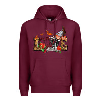 Burgundy western love for cowgirls olivia Premium Hoodie - OliviaCreatesArt