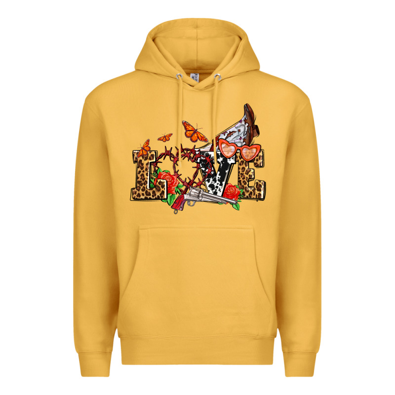 Western Love For Cowgirls Olivia Premium Hoodie by OliviaCreatesArt | Teevron