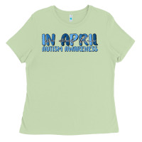 Matcha in april we wear blue autism awareness Ladies Tee - MaliasSmallBusiness