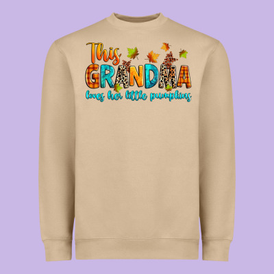 Customized This Grandma Loves Her Little Pumpkins Heavyweight Sweatshirt Designed By Texasbilliewilder