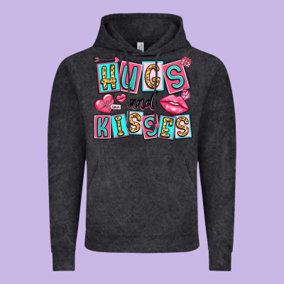 Hugs And Kisses Vintage Hoodie Designed By Lillyallendesigns