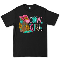 Black cow girl western boots Premium Tee - MaliasSmallBusiness