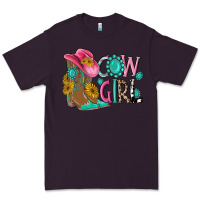 Plum cow girl western boots Premium Tee - MaliasSmallBusiness