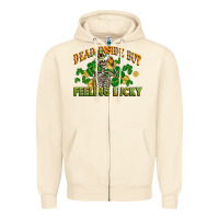 Sandshell Dead inside but feeling lucky St. Patrick's Day Zipper Hoodie - CowGirlArtShop
