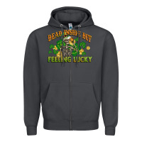 Smoke Dead inside but feeling lucky St. Patrick's Day Zipper Hoodie - CowGirlArtShop