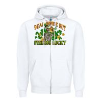White Dead inside but feeling lucky St. Patrick's Day Zipper Hoodie - CowGirlArtShop