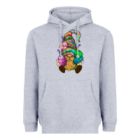 Heather Grey Easter Holding Eggs Gnome Heavyweight Hoodie - BundleAndBundleShop