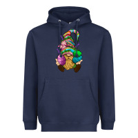 Navy Easter Holding Eggs Gnome Heavyweight Hoodie - BundleAndBundleShop