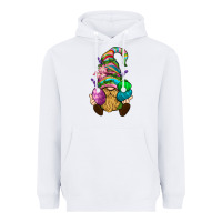 White Easter Holding Eggs Gnome Heavyweight Hoodie - BundleAndBundleShop