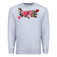 Heather Grey love valentine's day Premium Sweatshirt - FaDigitalArtStudio