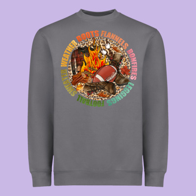 Boots Flannels Bonfires Leggins Football Heavyweight Sweatshirt Designed By Nancycooperartshop