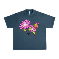 Midnight Navy Bitterroot Flower Illustrations Urban Heavy Tee - LillyAllenDesigns