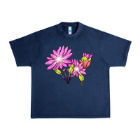 Navy Bitterroot Flower Illustrations Urban Heavy Tee - LillyAllenDesigns