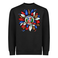 Black dominican sunflower Heavyweight Sweatshirt - texasbilliewilder