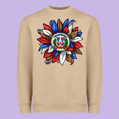 Dominican Sunflower Heavyweight Sweatshirt Designed By Texasbilliewilder