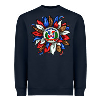 Navy dominican sunflower Heavyweight Sweatshirt - texasbilliewilder