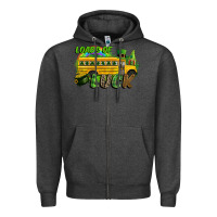 Charcoal Heather Loads of luck School bus Zipper Hoodie - CowGirlArtShop