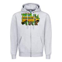 Heather Grey Loads of luck School bus Zipper Hoodie - CowGirlArtShop
