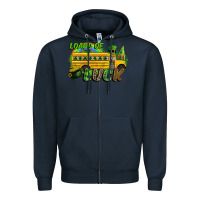 Navy Loads of luck School bus Zipper Hoodie - CowGirlArtShop