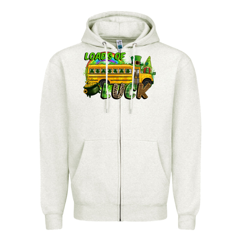 Loads Of Luck School Bus Zipper Hoodie by CowGirlArtShop | Teevron