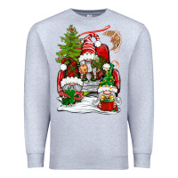 Heather Grey christmas gnome truck Premium Sweatshirt - BundleAndBundleShop