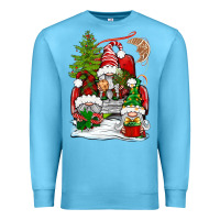 Ocean Blue christmas gnome truck Premium Sweatshirt - BundleAndBundleShop