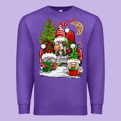 Christmas Gnome Truck Premium Sweatshirt Designed By Bundleandbundleshop
