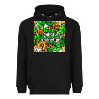 Black Happy St. Patrick's Day pattern digital paper Heavyweight Hoodie - BundleAndBundleShop