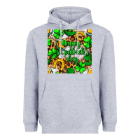 Heather Grey Happy St. Patrick's Day pattern digital paper Heavyweight Hoodie - BundleAndBundleShop